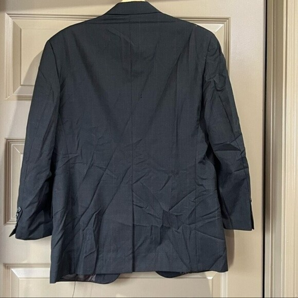 VTG Burberry Mens 38R Black Blazer Sport Coat Two Button - Picture 4 of 12